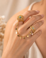 Boho Turquoise Double Ring
